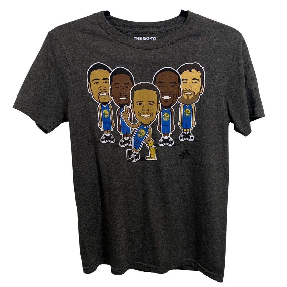 Adidas Golden State Warriors T-Shirt‎ Size M 10/12 Boys Short Sleeve Basketball